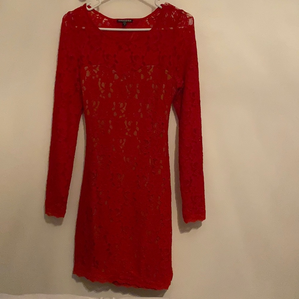 Express Red Lace Dress